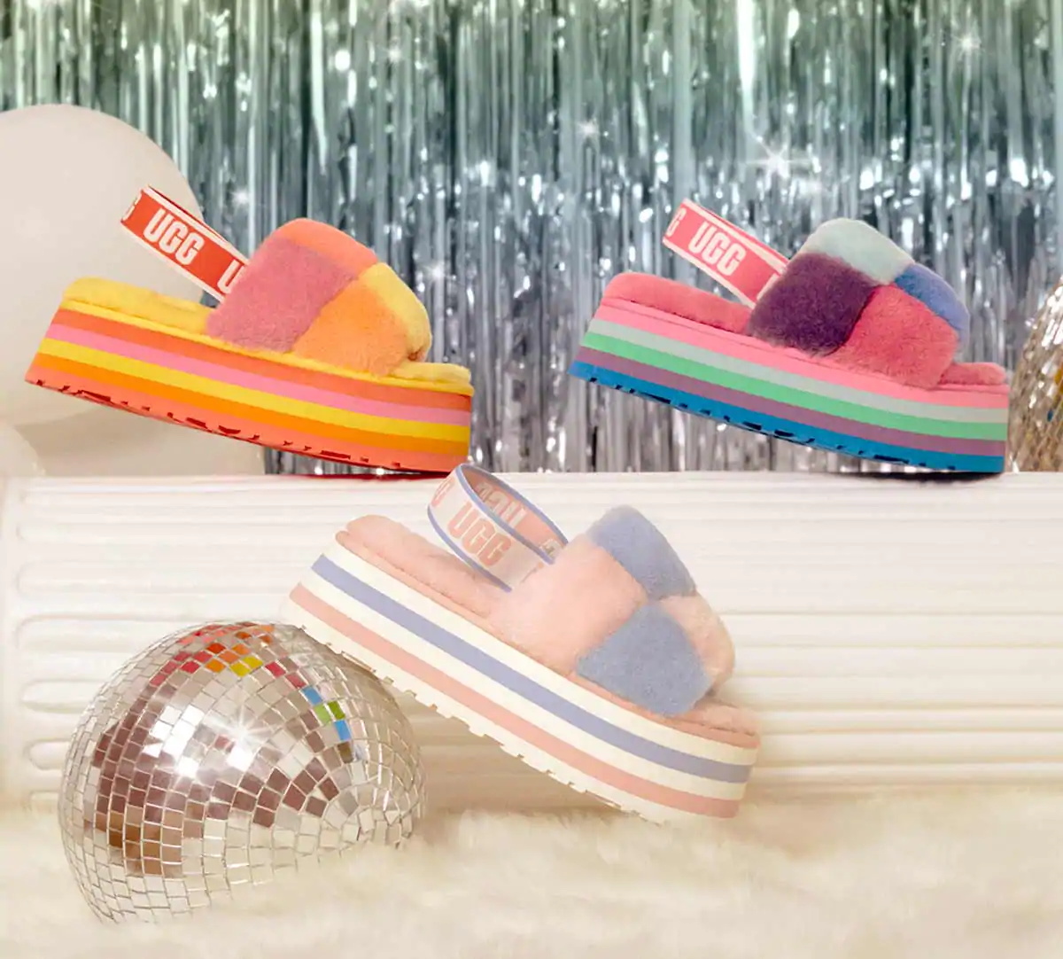 Kapcie UGG Promocje Tanie UGG Disco Checker Slide Kapcie Damskie